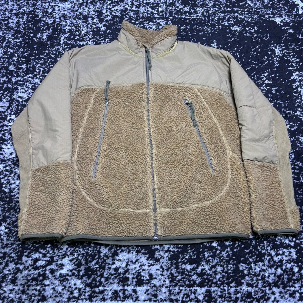 J.Crew Nordic All Weather Designs Sherpa Fleece Ripstop Jacket Tan Mens Small